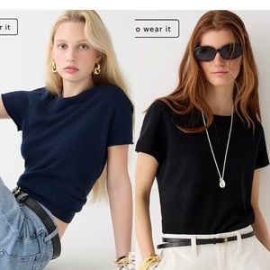 Two J crew Relaxed cashmere T-shirts